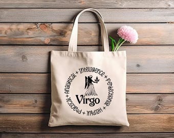 Zodiac Sign Virgo Tote Bag Astrology Lover Gifts Virgo Gifts Horoscope Gifts Virgo Shoulder Bag August September Birthday Gifts Zodiac Gifts