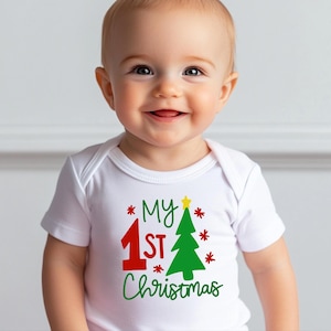My 1st Christmas Baby Bodysuit Xmas Babys First Christmas Shirt Xmas Baby Gift Xmas Baby Shower Gift New Baby Gift Christmas Holiday Gift