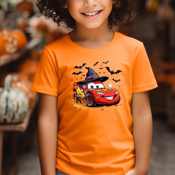 Disney Cars Halloween Kids Shirt Cartoon Cars Toddler Shirts Halloween Boy Shirt Spooky Season Car Shirt Disney Characters Halloween Gifts