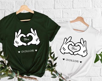 Disney Wedding Anniversary Couple Matching Custom Shirts Personalized Couples Gift Minnie Mouse Mickey Mouse Tees Wedding Anniversary Shirts