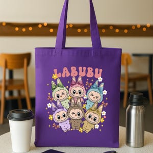 Cute Bunny Monster Tote Bag Trendy Birthday Girl Gift Shoulder Bag Bulk Tote Bag Popular Now Funny Cartoon Monster Bag Trendy Bunny Tote Bag