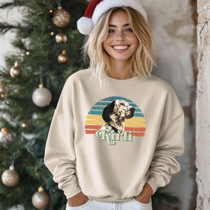 Custom Pet Portrait Christmas Dog Mom Sweatshirt Popular Now Dog Portrait Sweater Personalized Pet Lover Xmas Gift Dog Dad Dog Lover Sweater