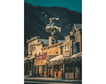Affischtryck - Million Dollar Cowboy Bar, Jackson Hole Bronco Välkommen, Westernkonst