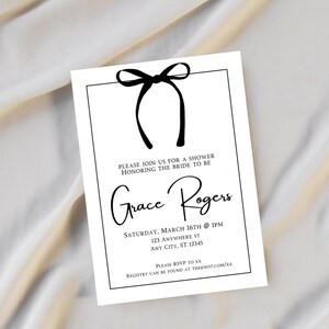 Classic Bow Bridal Shower Invite