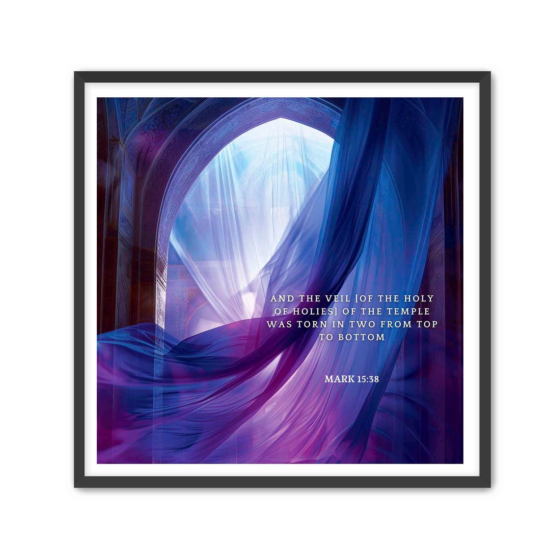 Mark 15:38 Bible Verse Wall Art - Christian Home Decor - Etsy