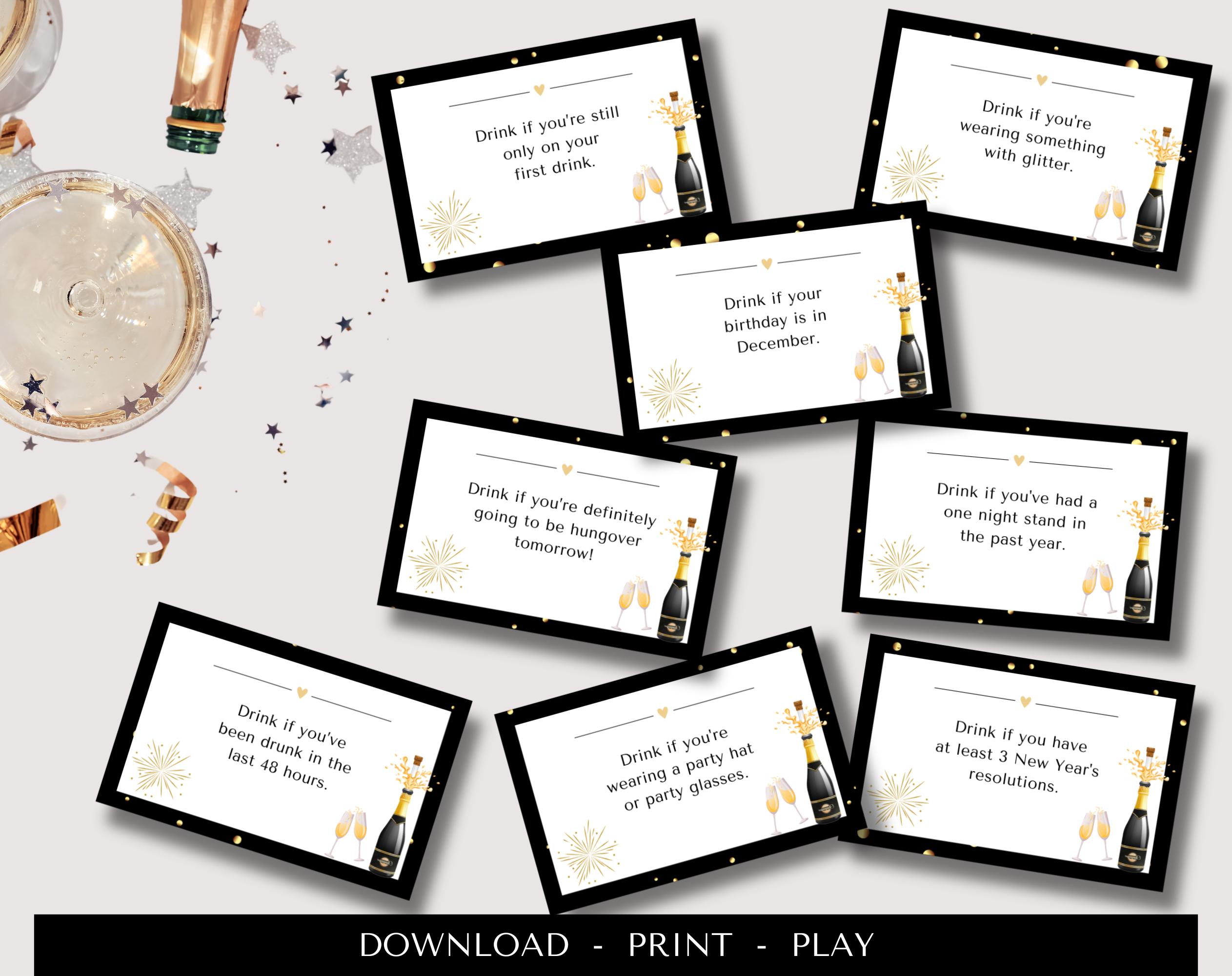 New Year's Eve Drink If Game | Printable | Drinking Games | Happy New ...