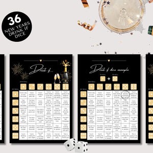 New Years Eve Drink If Dice Printable Drunk Dice Happy New Year ...