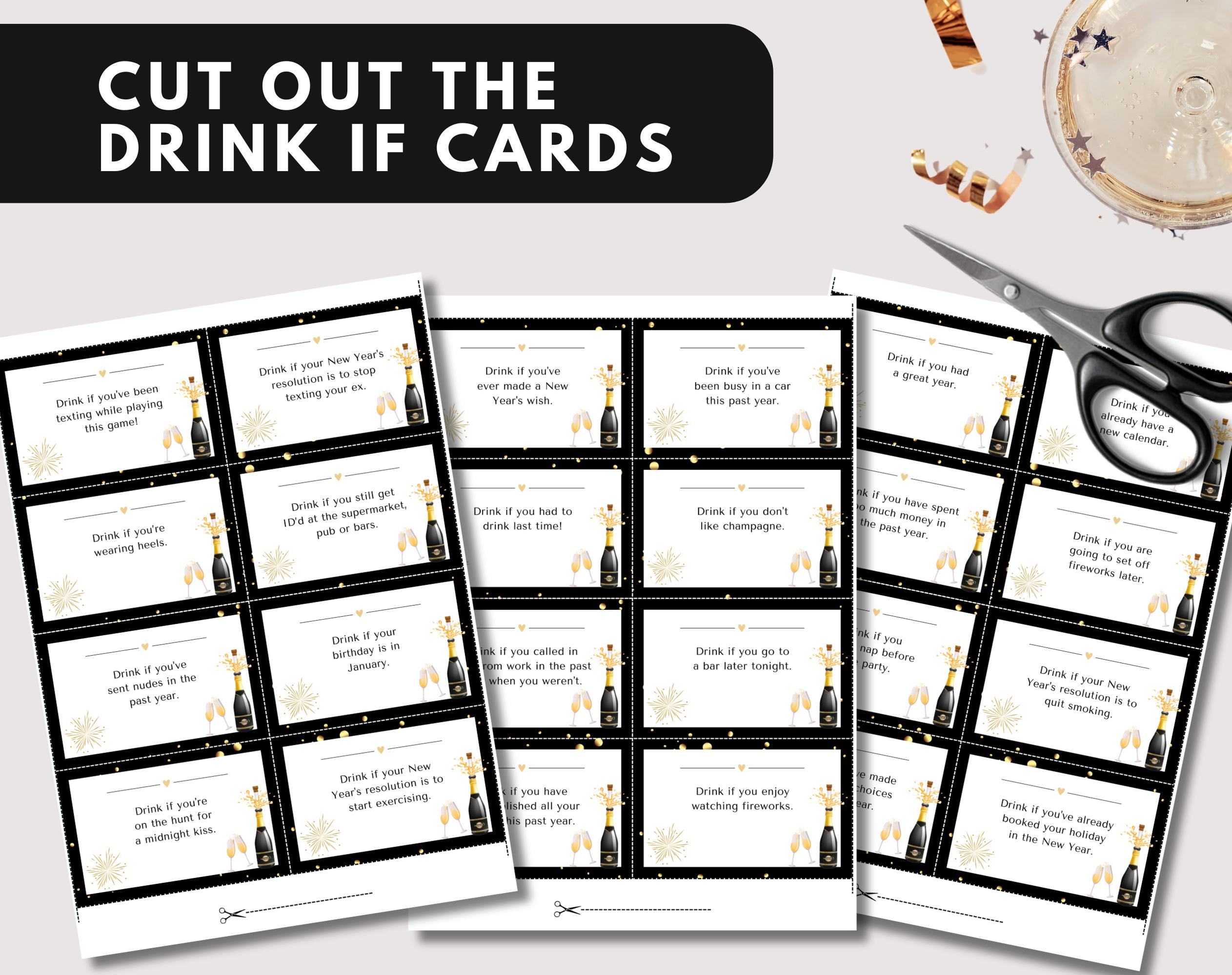 New Year's Eve Drink If Game | Printable | Drinking Games | Happy New ...
