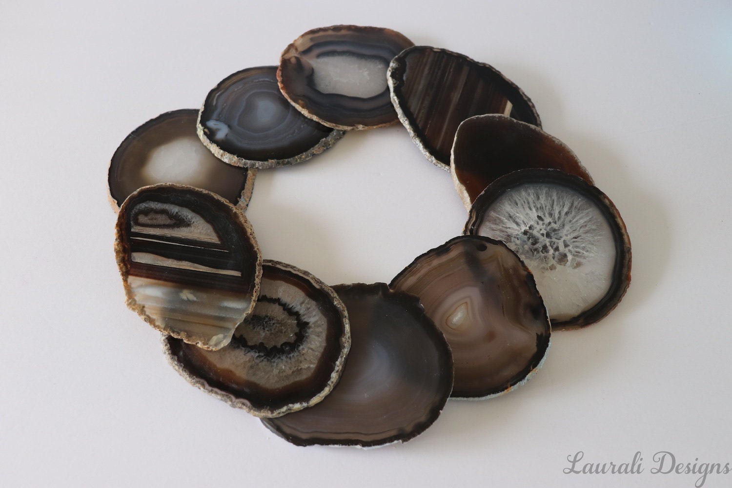 Agate Coaster Personalized Family Gift Agate Slice Black Etsy.de