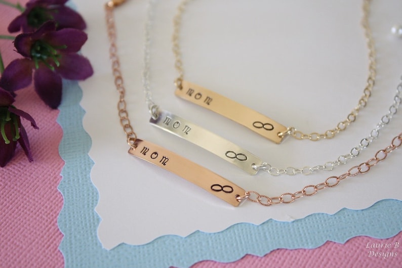 Personalized Thin Rectangle Mother Best Friend Best Friend Monogram Mother Infinity Gold Bar Bracelet Rectangle Bracelet Gold