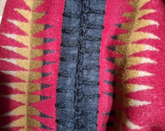 Box 4- Pendleton Chief Joseph Handcrafted Poncho - New blanket wool fabric