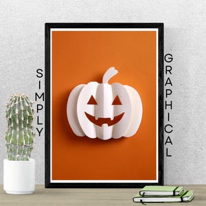 Calabaza estética de papel / Calabaza artesanal con temática de Halloween / Impresión digital Haunting Addition