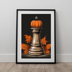 Pumpkin Chess Piece | Autumn Aesthetic King Chess Piece | Halloween themed Twist | Digital Download