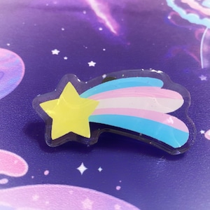Pride Shooting Star Acrylic Pins with glitter image 7