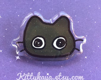 Mr. Blobby the Black Cat Acrylic Pin