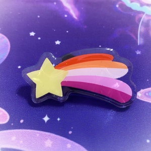Pride Shooting Star Acrylic Pins with glitter image 5