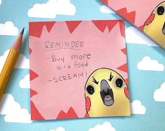 Cockatiel Scream sticky notes