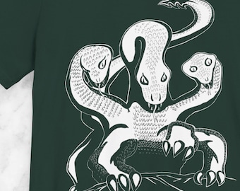 Hydra T-Shirt - Mythological Multi-Headed Serpent Fantasy Monster
