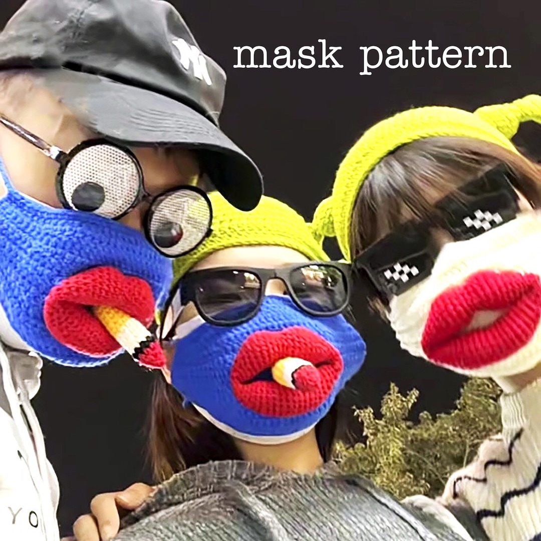Crochet the Mask Pattern, Unique Mask Pattern, Crochet Funny Pattern ...