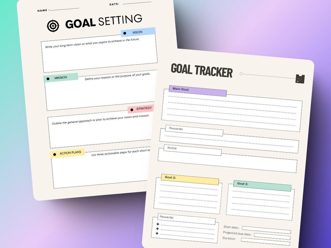 Printable SMART Goals Planner & Productivity Tracker PDF 2025 Goal ...