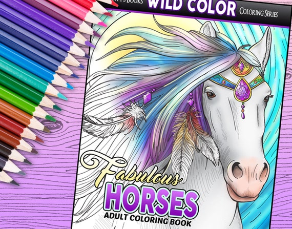 Download Fabulous Horses Adult Coloring Book 30 Pages Printable Etsy
