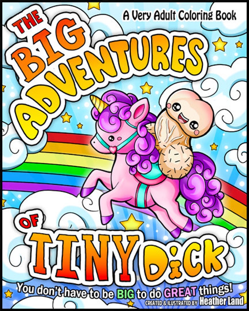 The Big Adventures of Tiny Dick Adult Coloring Book 30 pages Printable Instant Download PDF image 2