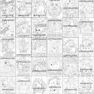 Effing Adorable Cute Critters with Foul Mouths Adult Coloring Book 30 pages Printable Instant Download PDF image 3