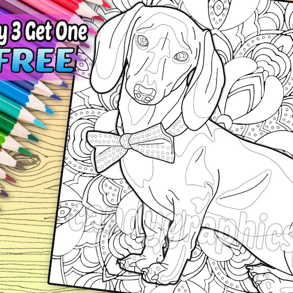 Dachshund Adult Coloring Book Etsy