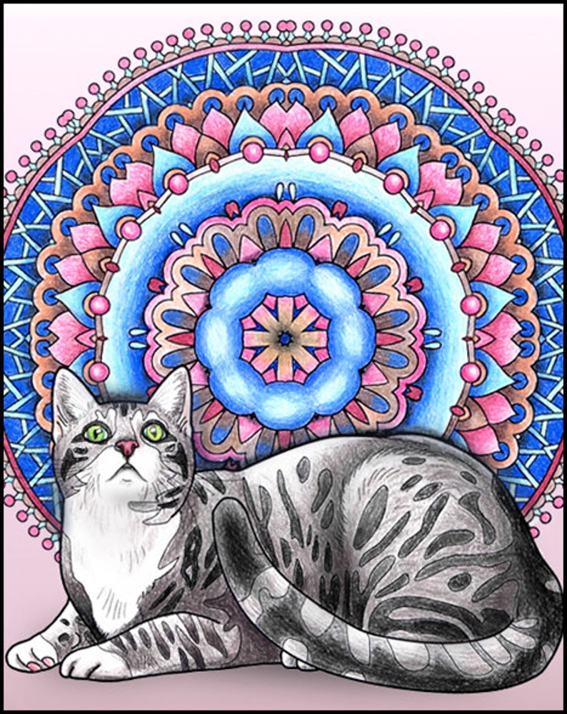 Calming Cats & Kittens Adult Coloring Book 30 pages Printable Instant Download PDF image 3