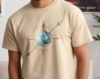 Camiseta unisex inspirada en D20 Dungeons and Dragons, sudadera con capucha de dados, diseño de juego de mesa y rol, camiseta de fantasía