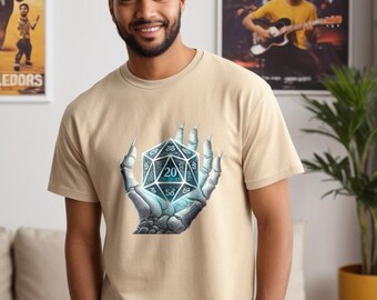 Unisex T-shirt med inspiration från D20 Fantasy och bordsrollspel, rollspelshoodie, fantasytröja, perfekt present för rollspelsfans