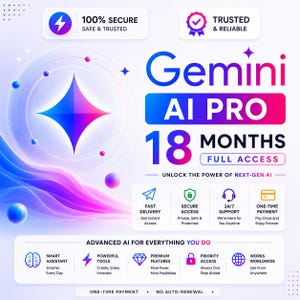 Gemini Pro Full Access 18 månader + 5 TB molnlagring (e-postinbjudan)