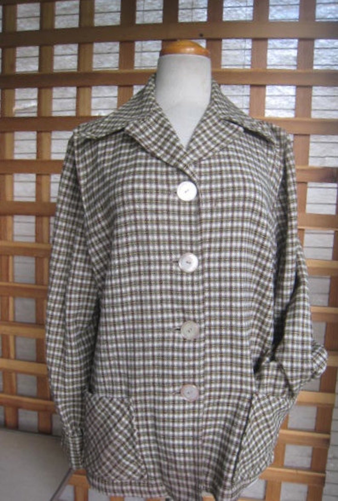Ladies 50s PENDLETON Jacke Plaid Wool Car Coat 49er 1950s Etsy