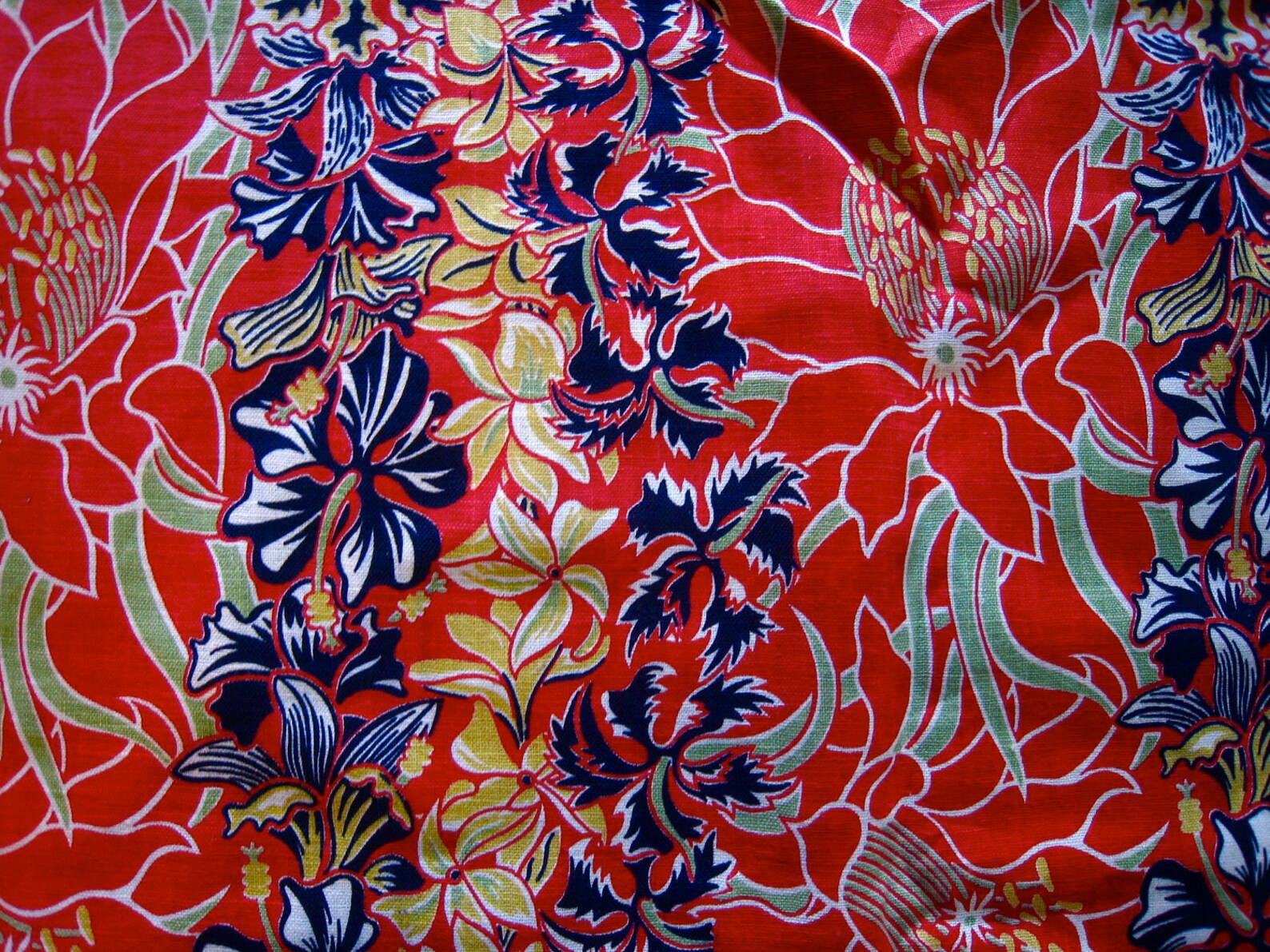 40s Vintage HAWAIIAN Fabric Tropical BORDER PRINT 1940s 1950s Etsy