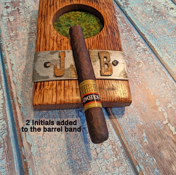 Personalized Oak Cigar Rest