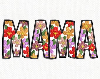 Mama Stickdatei, Muttertag Stickdatei, Maschinenstickdatei, Blumenstickerei, Mama Stickdatei, 3 Größen, sofort Download