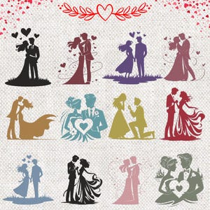バレンタインデーの刺繍デザイン、ロマンチックなカップルの刺繍、結婚式のカップルの刺繍、バレンタインの刺繍の即時ダウンロードデジタルファイル