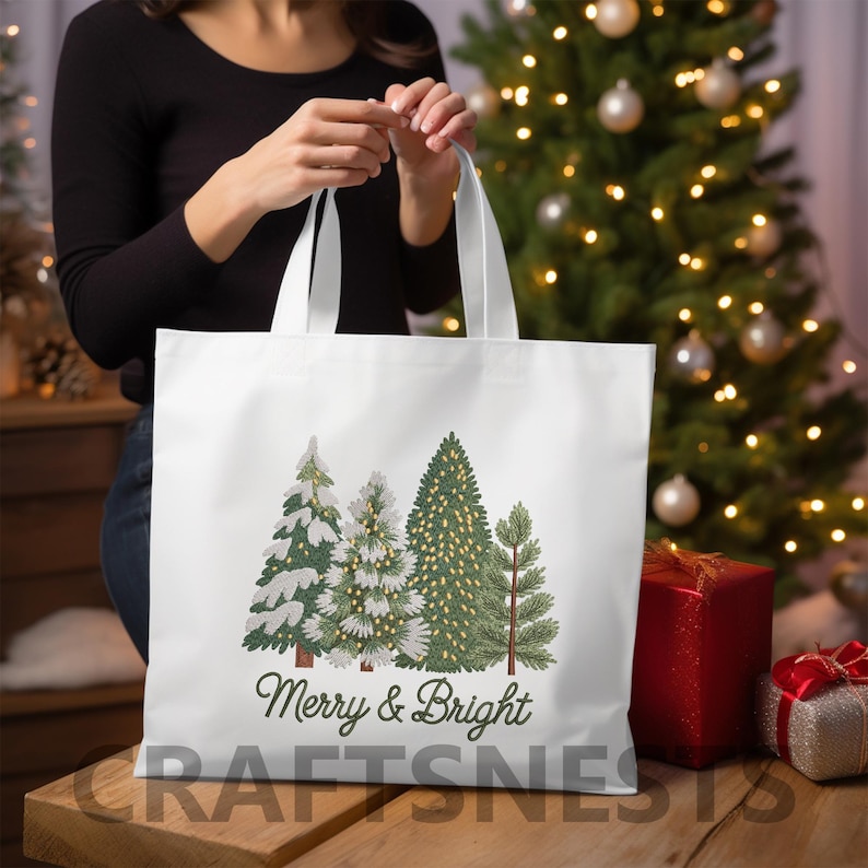 winter embroidery, christmas tree, Christmas Tree Coquette Bow Merry & Bright, Snowflakes, Winter Season, Xmas Embroidery Design for Janome for Brother Embroidery Machine, snowflakes, holiday embroidery, winter embroidery, christmas tree, Merry & Bright Christmas Embroidery Design, Christmas tree embroidery design, christmas pes file, christmas gift, christmas decor, merry christmas, merry embroidery, embroidery file, Christmas Tree Embroidery Design, Merry and Bright Christmas Tree Embroidery
