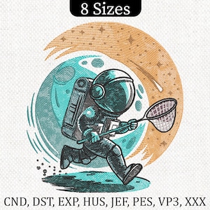 Astronaut Stickdatei, Astronaut Stickmuster, Stickdatei für die Stickmaschine, Astronaut Stickdatei, Astronaut Stickmuster