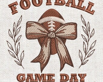 Game Day Football Embroidery Design Digital Machine Embroidery Pattern Sports Bow Design Football Season embroidery file Instant download