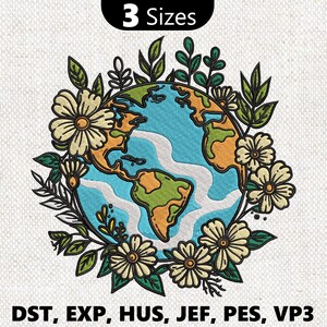 Earth Day Embroidery Design Floral Earth Pattern for Earth Day
Eco-Friendly Embroidery Design
Globe and Flowers Digital Design Earth Day Digital File Nature Craft Embroidery Ideas
Planet Earth Stitching File Earth Day Celebration Pattern pes file