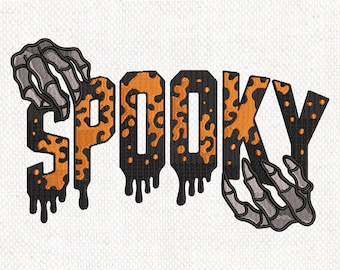 Spooky Skeleton Hands Embroidery Design, Spooky Halloween Embroidery Design, Horror Font Machine Embroidery, Spooky Skeleton Digital File