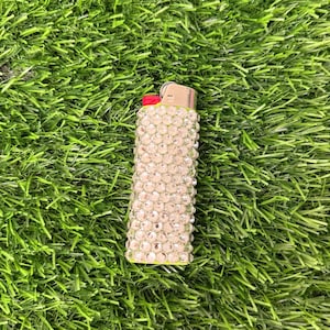 One blinged Rhinestone Bedazzled Bic Lighter Silver