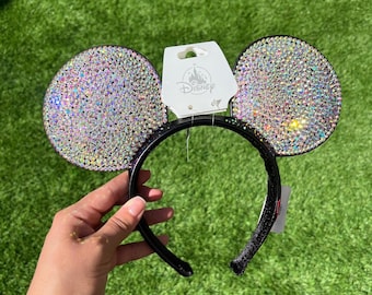 Iridescent Blinged Rhinestone Bedazzled Mouse Ears for Adults