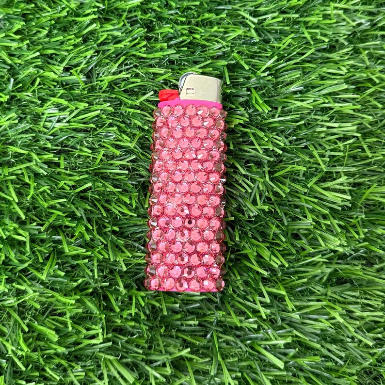 One blinged Rhinestone Bedazzled Bic Lighter Pink