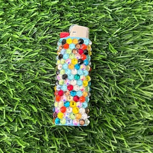 One blinged Rhinestone Bedazzled Bic Lighter Rainbow