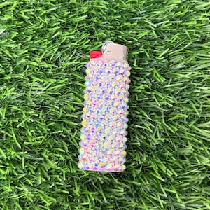 One blinged Rhinestone Bedazzled Bic Lighter Iridescent