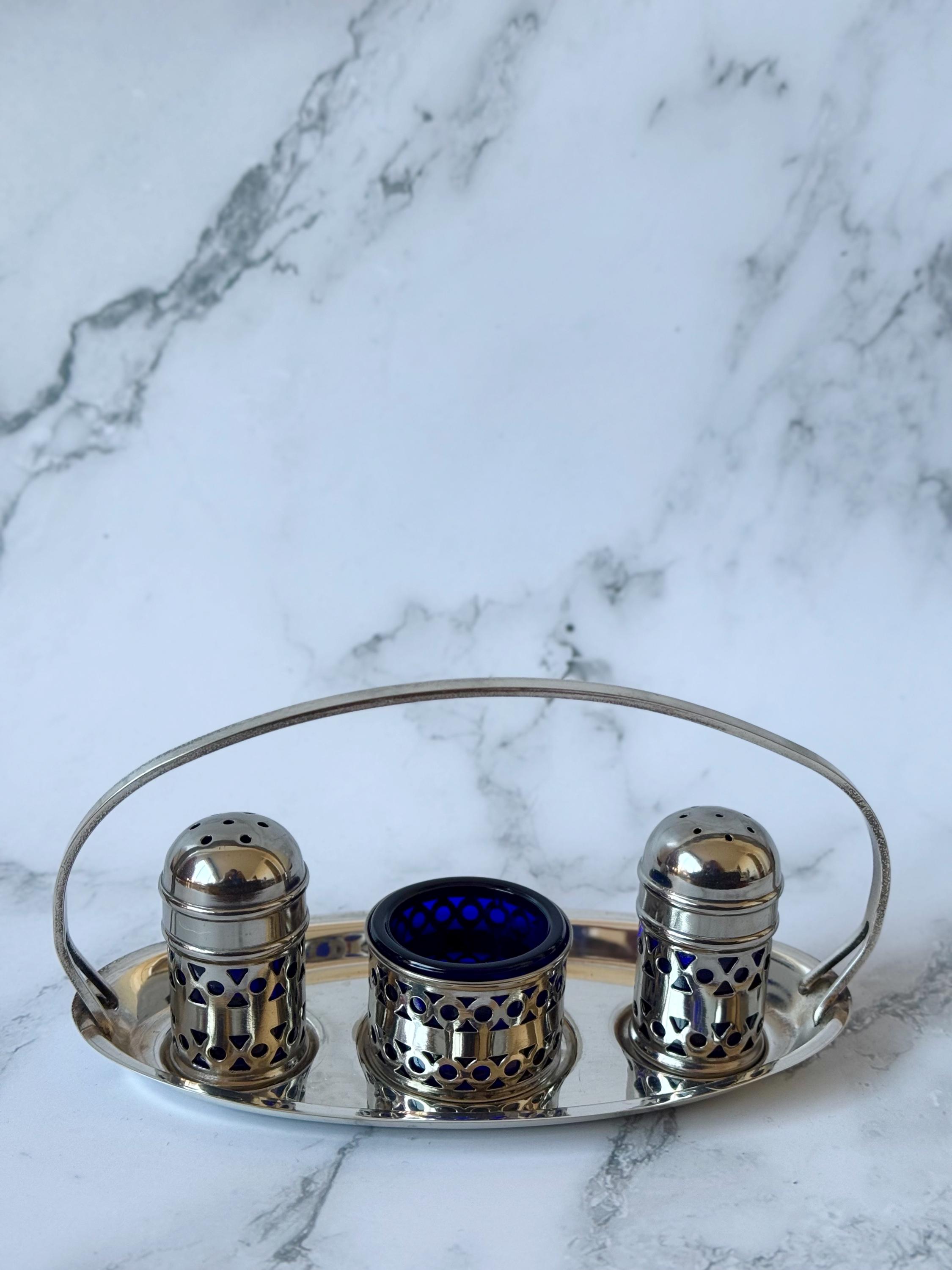 Serviteur à Sel / Poivre / Huile / Vinaigre Italy Design Métal/Verre