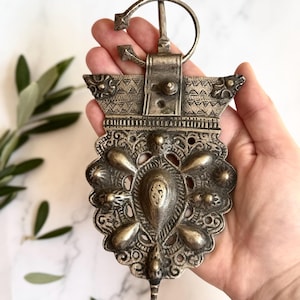 Antique Rare Berber Fibula Brooch Fibulae TIZERZAI, Ethnic Silver North Africa Alloy Cloak Pin, Large Fibulae From Morocco, Moroccan Jewelry