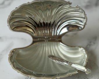 Antique Silver Plated Caviar /Butter Serving Dish, Metal